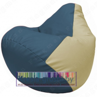 Бескаркасное кресло мешок Груша Г2.3-0310 (синий, светло-бежевый)